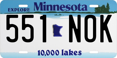 MN license plate 551NOK