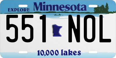 MN license plate 551NOL