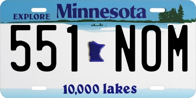 MN license plate 551NOM
