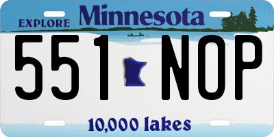 MN license plate 551NOP