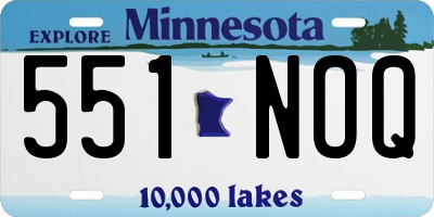 MN license plate 551NOQ