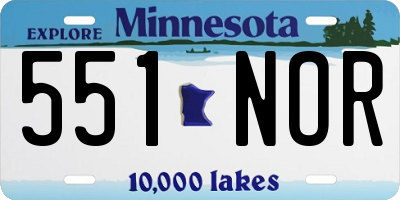 MN license plate 551NOR