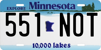 MN license plate 551NOT
