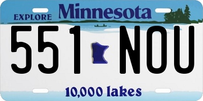 MN license plate 551NOU