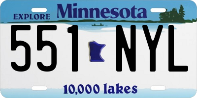 MN license plate 551NYL
