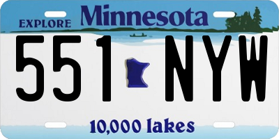 MN license plate 551NYW