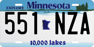 MN license plate 551NZA