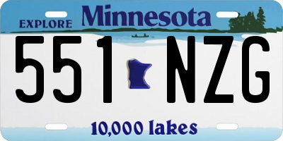 MN license plate 551NZG
