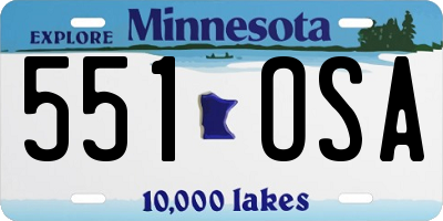 MN license plate 551OSA