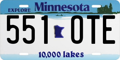 MN license plate 551OTE