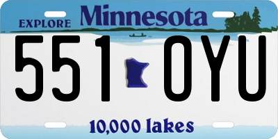 MN license plate 551OYU