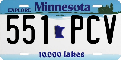 MN license plate 551PCV