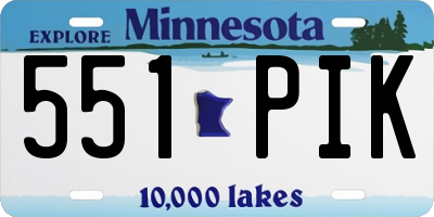 MN license plate 551PIK