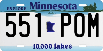 MN license plate 551POM