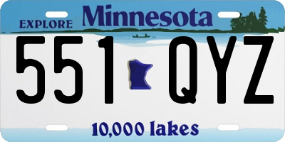 MN license plate 551QYZ