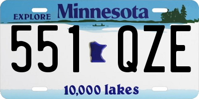 MN license plate 551QZE