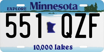 MN license plate 551QZF