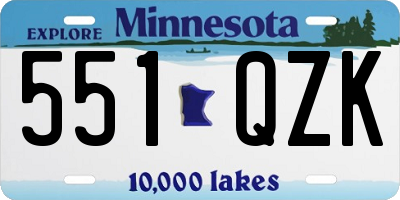MN license plate 551QZK