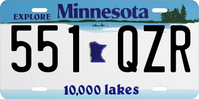 MN license plate 551QZR