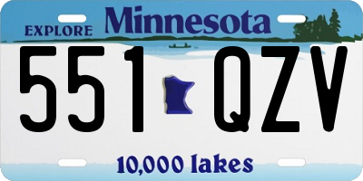MN license plate 551QZV