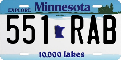 MN license plate 551RAB