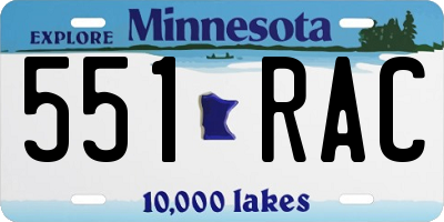 MN license plate 551RAC