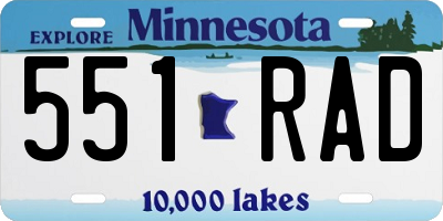 MN license plate 551RAD