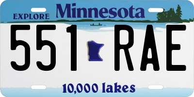 MN license plate 551RAE