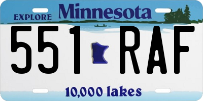 MN license plate 551RAF
