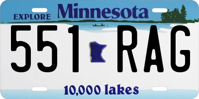 MN license plate 551RAG