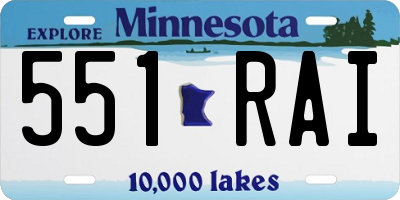 MN license plate 551RAI