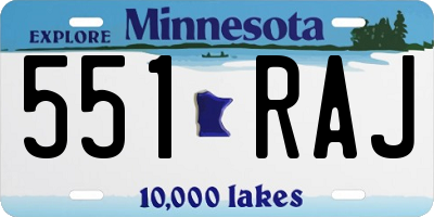 MN license plate 551RAJ