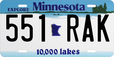 MN license plate 551RAK