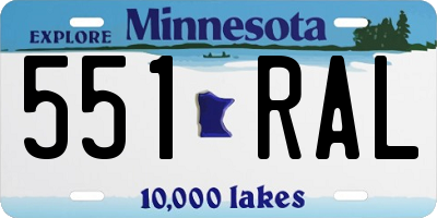 MN license plate 551RAL