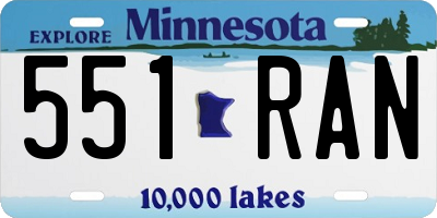 MN license plate 551RAN