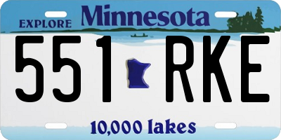MN license plate 551RKE