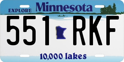 MN license plate 551RKF