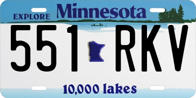 MN license plate 551RKV