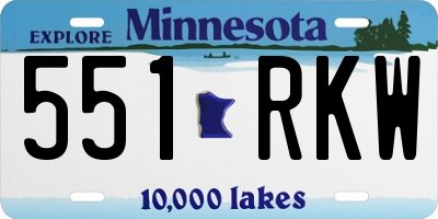 MN license plate 551RKW