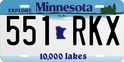 MN license plate 551RKX
