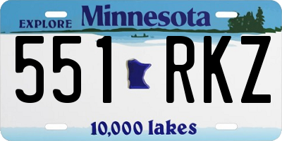 MN license plate 551RKZ