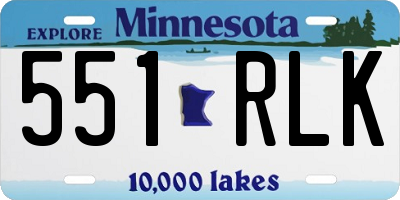 MN license plate 551RLK