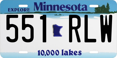 MN license plate 551RLW