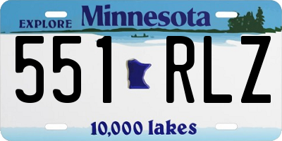 MN license plate 551RLZ