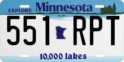 MN license plate 551RPT