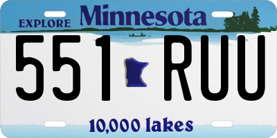 MN license plate 551RUU