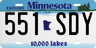 MN license plate 551SDY