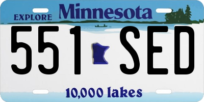 MN license plate 551SED