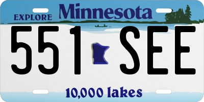 MN license plate 551SEE