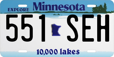 MN license plate 551SEH